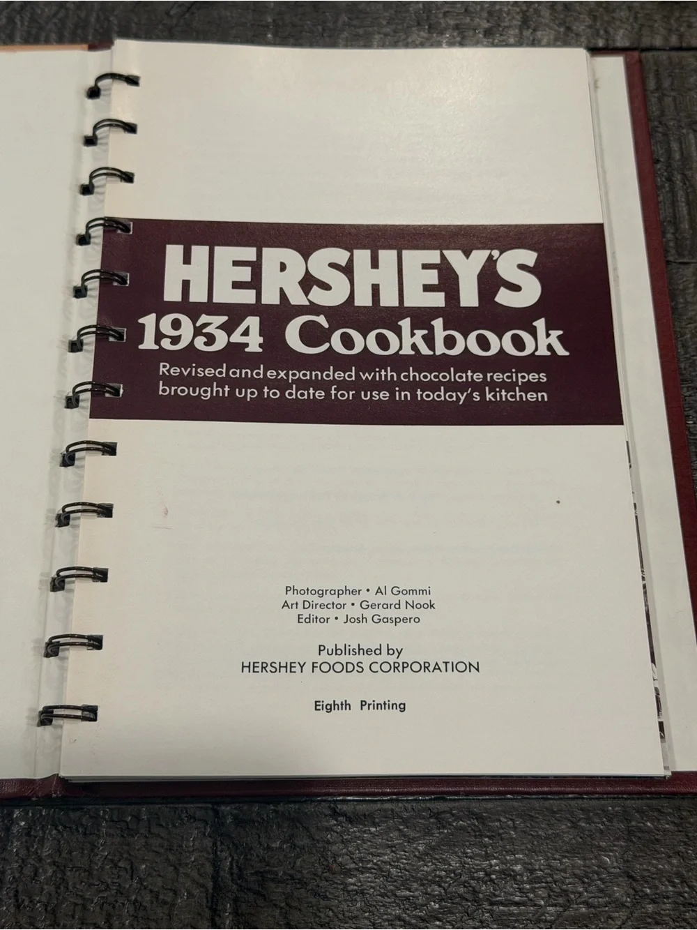 1934 Cookbook Vintage-Style Brown Spiral Recipe Book- 1971 reprint